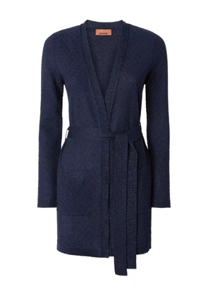 Missoni chevron-pattern belted cardigan - Blue