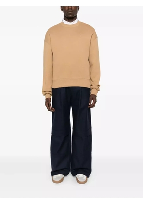 AMI Paris heart-embroidered cotton sweatshirt - Neutrals