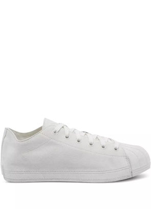 Y-3 suede leather lace-up sneakers - White