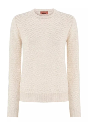 Missoni chevron-pattern crew-neck sweater - Neutrals