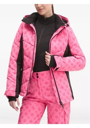 GUESS USA logo-print quilted ski jacket - Pink