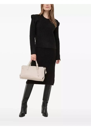 Silvian Heach cable-knit ruffled sweater - Black