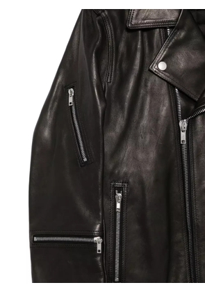 Rick Owens belted zip-fastening leather jacket - Black