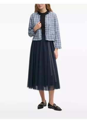 DKNY tweed frayed-edge jacket - Blue