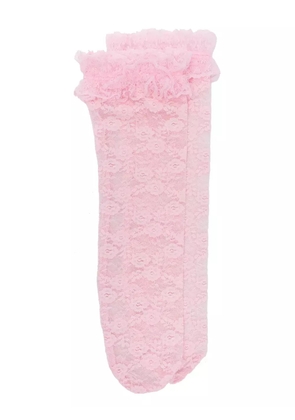Self-Portrait floral-lace socks - Pink