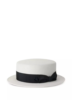 Maison Michel logo-plaque hat - White