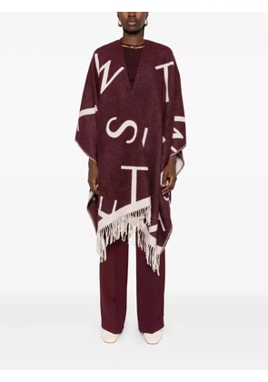 TWINSET alphabet-print fringed cape - Red