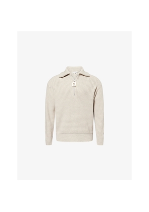 Mens JW Anderson Striped Half-Zip Knitted Jumper