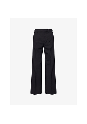 Mens Acne Studios Palvin Pin-Dot Stripe Barrel-Leg Wool-Blend Trousers