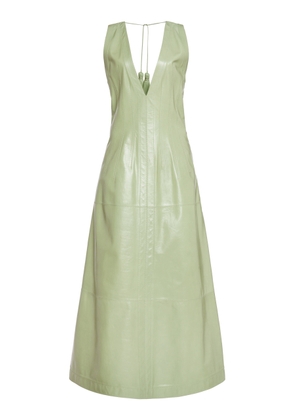 Bottega Veneta - Tasseled Leather Midi Dress - Green - IT 40 - Moda Operandi