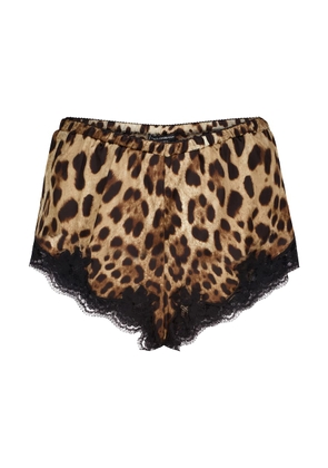 Dolce&Gabbana Leopard silk-blend briefs