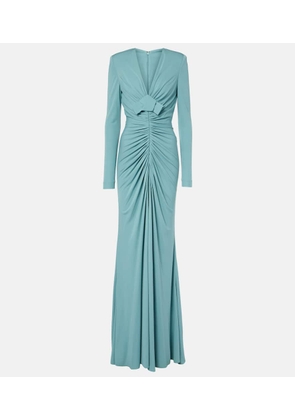 Elie Saab Bow-detail ruched jersey gown