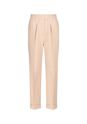 Brunello Cucinelli Pleated stretch-cotton tapered pants