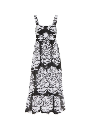 Juliet Dunn Printed cotton voile midi dress