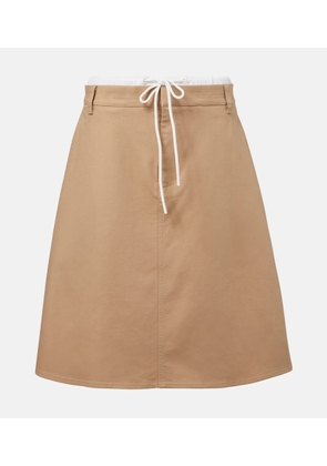 Vince Layered cotton twill midi skirt