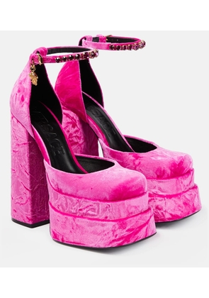 Versace Medusa Aevitas velvet platform pumps