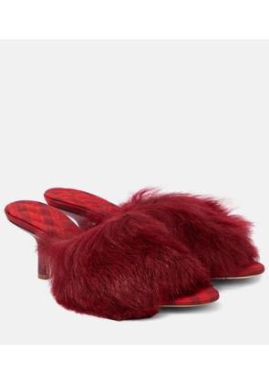 Burberry Jackie shearling and leather mules
