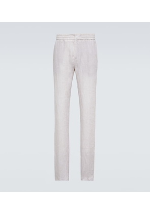 Loro Piana Gadd straight linen pants
