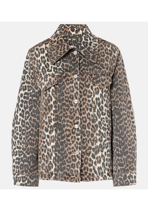 Ganni Leopard-print denim jacket