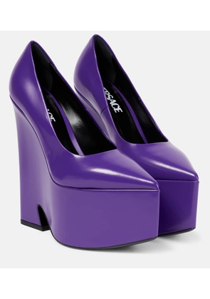 Versace Tempest leather platform pumps