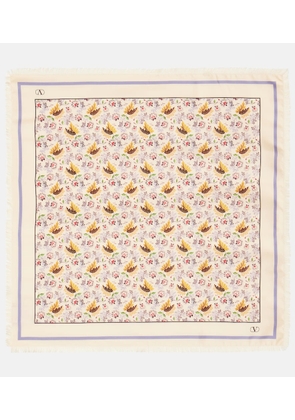 Valentino Floral silk twill scarf