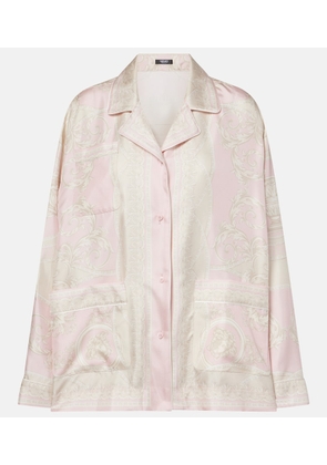 Versace Printed silk twill shirt