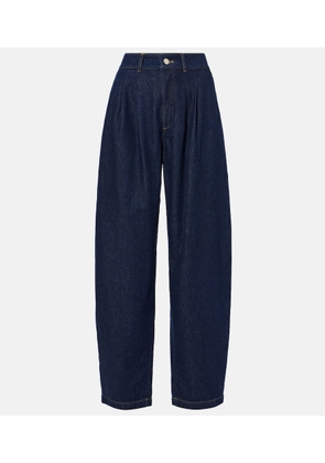 Frame Tapered high-rise barrel-leg jeans
