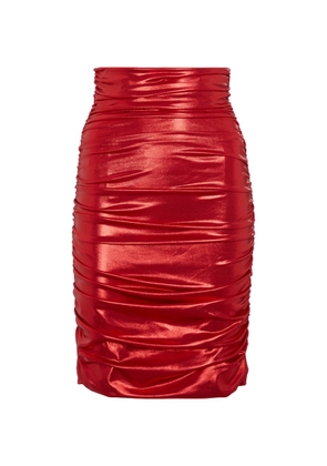 Dolce&Gabbana High-rise foil-effect miniskirt