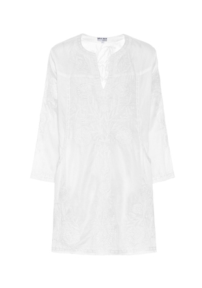 Juliet Dunn Cotton-chambray minidress