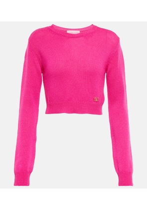 Valentino VLogo cropped cashmere sweater