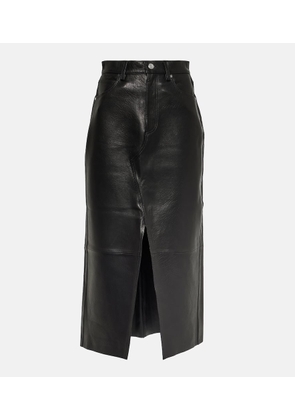 Frame The Midaxi high-rise leather midi skirt