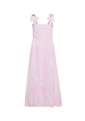 Juliet Dunn Self-tie cotton poplin midi dress