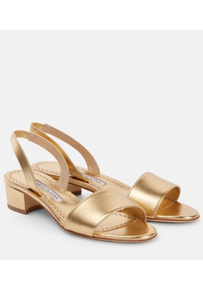 Manolo Blahnik Patopia 30 metallic leather sandals