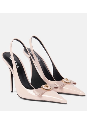 Versace Gianni Ribbon 85 patent leather slingback pumps