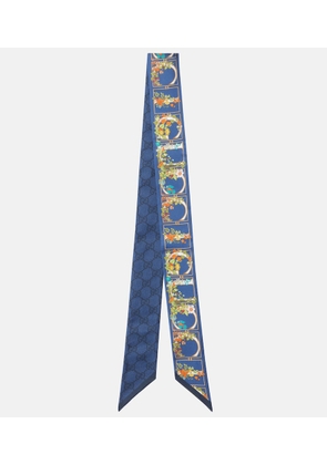 Gucci GG floral printed silk scarf