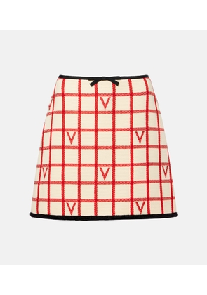 Valentino VLogo checked wool-blend miniskirt