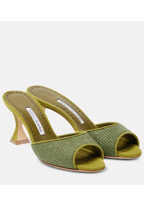 Manolo Blahnik Jadara 70 raffia mules