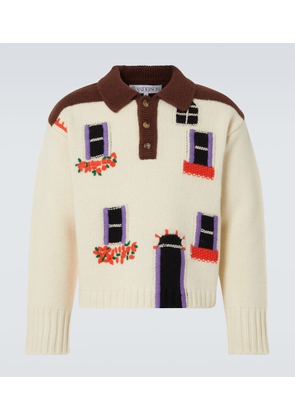JW Anderson House intarsia wool polo sweater