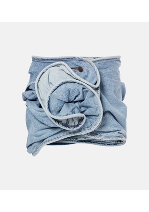 Magda Butrym Floral-applique denim miniskirt