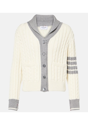 Thom Browne 4-Bar cable-knit wool cardigan