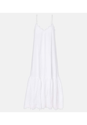 Juliet Dunn Embroidered cotton poplin midi dress