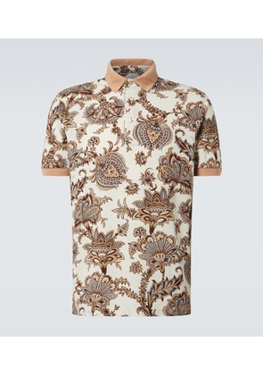 Etro Printed cotton pique polo shirt