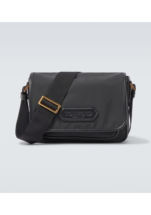 Tom Ford Leather-trimmed messenger bag
