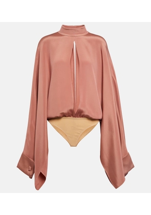 Tom Ford Cutout silk crepe bodysuit