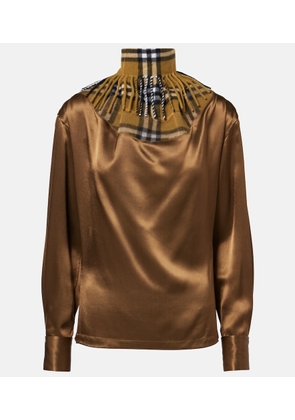 Burberry Burberry Check draped blouse