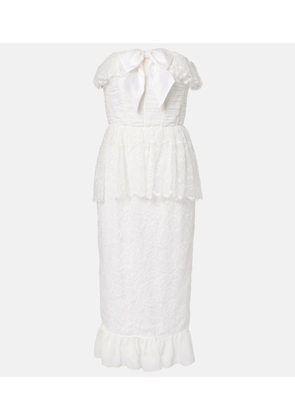 Alessandra Rich Lace and silk georgette bustier dress