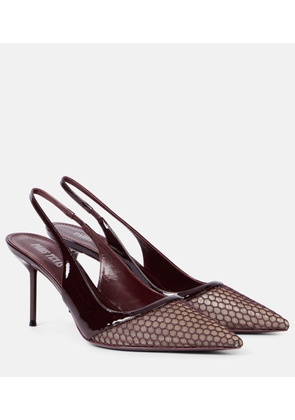 Paris Texas Lidia 70 mesh slingback pumps