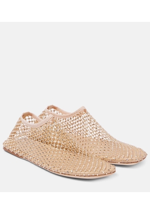 Christopher Esber Minette crystal-embellished mesh slip-on shoes