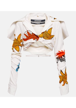 Jacquemus La Chemise Meio printed cropped shirt