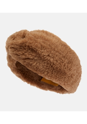 Max Mara Ovid camel hair and silk teddy headband